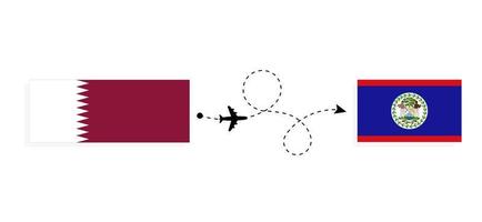 volo e viaggio a partire dal Qatar per belize di passeggeri aereo viaggio concetto vettore