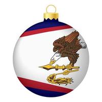 Natale albero palla con americano samoa bandiera. icona per Natale vacanza vettore