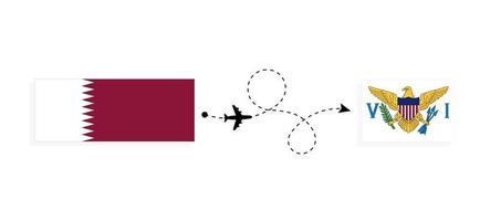 volo e viaggio a partire dal Qatar per unito stati vergine isole di passeggeri aereo viaggio concetto vettore