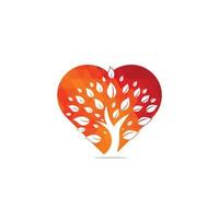 verde albero cuore forma concetto logo design. astratto biologico elemento vettore design. ecologia contento vita logotipo concetto icona. albero logo design