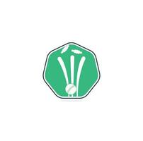 cricket wickets e palla logo. porticina e bails logo, attrezzatura cartello. cricket campionato logo. moderno sport emblema vettore illustrazione. cricket logo