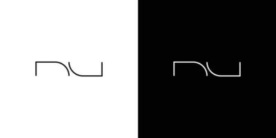 semplice e moderno lettera nu iniziali logo design vettore