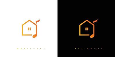 semplice e moderno musica Casa logo design vettore