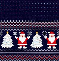 a maglia Natale e nuovo anno modello in babbo natale. lana maglieria maglione design. sfondo involucro carta tessile Stampa. vettore