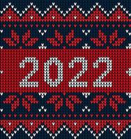 nuovo anno senza soluzione di continuità a maglia modello con numero 2022. maglieria maglione design. lana a maglia struttura. vettore illustrazione