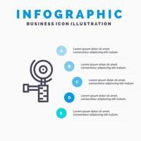 costruzione macinino macinazione linea icona con 5 passaggi presentazione infografica sfondo vettore