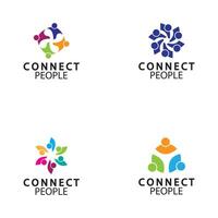 persone Collegare logo design modello. connessione logo per attività commerciale vettore