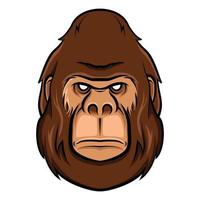 piatto viso gorilla illustrazione vettore