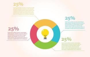 attività commerciale processi grafico cerchio Infografica con 4 passaggi - opzioni, parti, passaggi o processi. piatto cartone animato vettore illustrazione