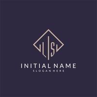 ls iniziale monogramma logo con rettangolo stile design vettore