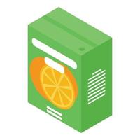 arancia succo pacchetto icona, isometrico stile vettore