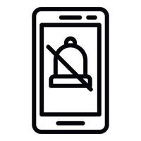 attraversato campana su smartphone icona, schema stile vettore