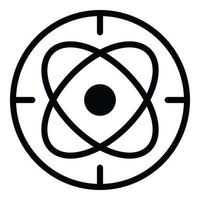 cerchio atomo alchimia icona, schema stile vettore