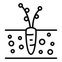 carota nel il suolo icona, schema stile vettore