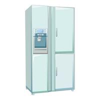 grande frigo icona, cartone animato stile vettore