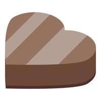 cuore forma cioccolato icona, isometrico stile vettore