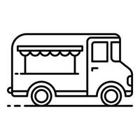 buongustaio cibo camion icona, schema stile vettore