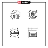 4 creativo icone moderno segni e simboli di strumento maccheroni festa torta sicuro modificabile vettore design elementi
