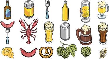 birra. mano disegno impostato di schizzi vettore