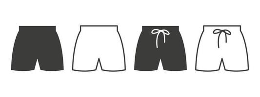 pantaloncini icone. spiaggia pantaloncini icone di diverso stili. capi di abbigliamento simbolo concetto. vettore illustrazione