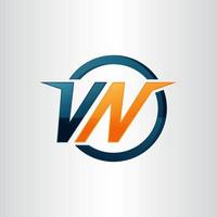sportivo moderno potente vn logo iniziale lettera design vettore grafico concetto