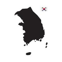 Sud Corea carta geografica icona vettore