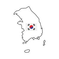 Sud Corea carta geografica icona vettore