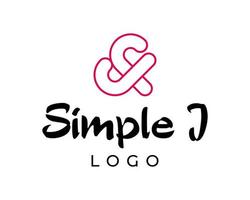 j lettera geometrico moda logo design. vettore