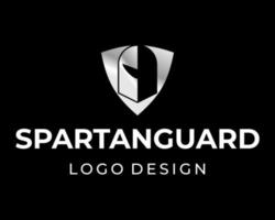 spartano scudo logo design. vettore