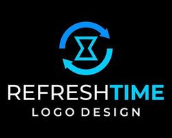 girare indietro il orologio logo design. vettore