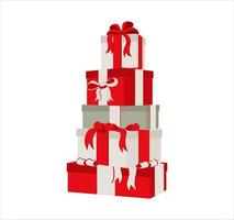 vettore impostato di un' regalo scatola con un' nastro con Natale, nuovo anno, nozze, e vacanza simboli.
