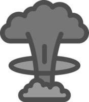 icona del glifo con esplosione nucleare vettore