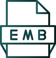 emb file formato icona vettore