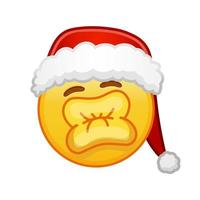 Natale baci viso con ridendo occhi grande dimensione di giallo emoji Sorridi vettore