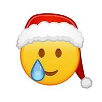 Natale contento viso con lacrime grande dimensione di giallo emoji Sorridi vettore