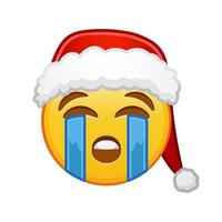 Natale viso pianto a voce alta grande dimensione di giallo emoji Sorridi vettore