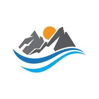 logo icona di montagna vettore