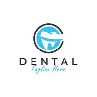 dentale Salute vettore illustrazione logo con lettera c