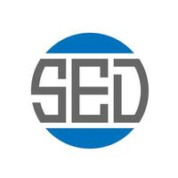 sed lettera logo design su bianca sfondo. sed creativo iniziali cerchio logo concetto. sed lettera design. vettore