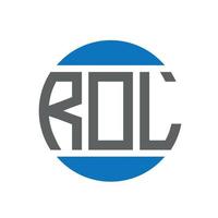 rol lettera logo design su bianca sfondo. rol creativo iniziali cerchio logo concetto. rol lettera design. vettore