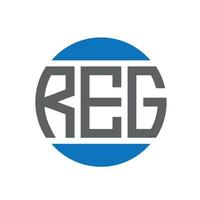 reg lettera logo design su bianca sfondo. reg creativo iniziali cerchio logo concetto. reg lettera design. vettore