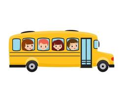 illustrazione di scuola bambini equitazione giallo scuolabus mezzi di trasporto formazione scolastica vettore