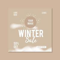inverno vendita sociale media inviare , i fiocchi di neve e neve, vettore illustrazione