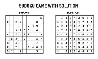 sudoku gioco con soluzione vettore