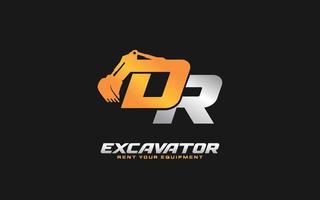 dr logo scavatrice per costruzione azienda. pesante attrezzatura modello vettore illustrazione per il tuo marca.