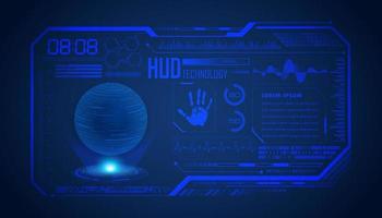 moderno hud tecnologia schermo sfondo con blu globo vettore