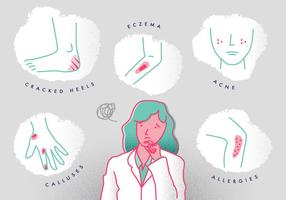 Illustrazione di vettore di dermatologia delle malattie della pelle