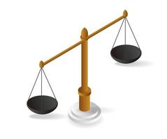 isometrico piatto 3d illustrazione concetto di legale giustizia bilancia vettore