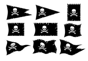 Insieme di vettore della bandiera del pirata