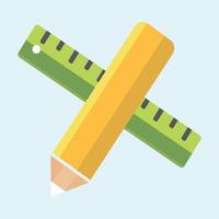 matita con misurazione piedi icona adobe illustratore opera d'arte vettore